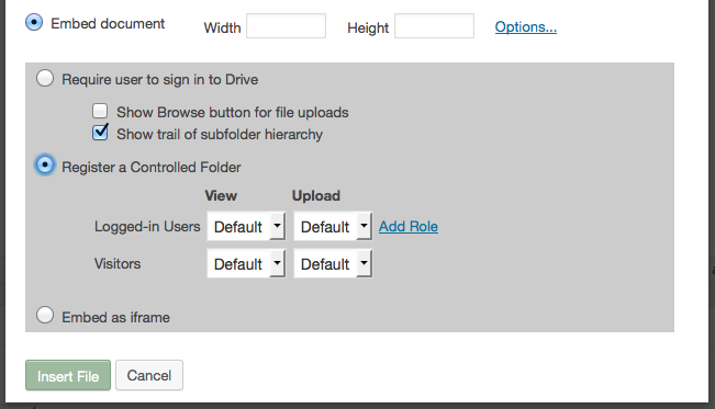 Controlled Folder Options