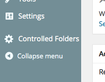 GDE Controlled Folder menu item