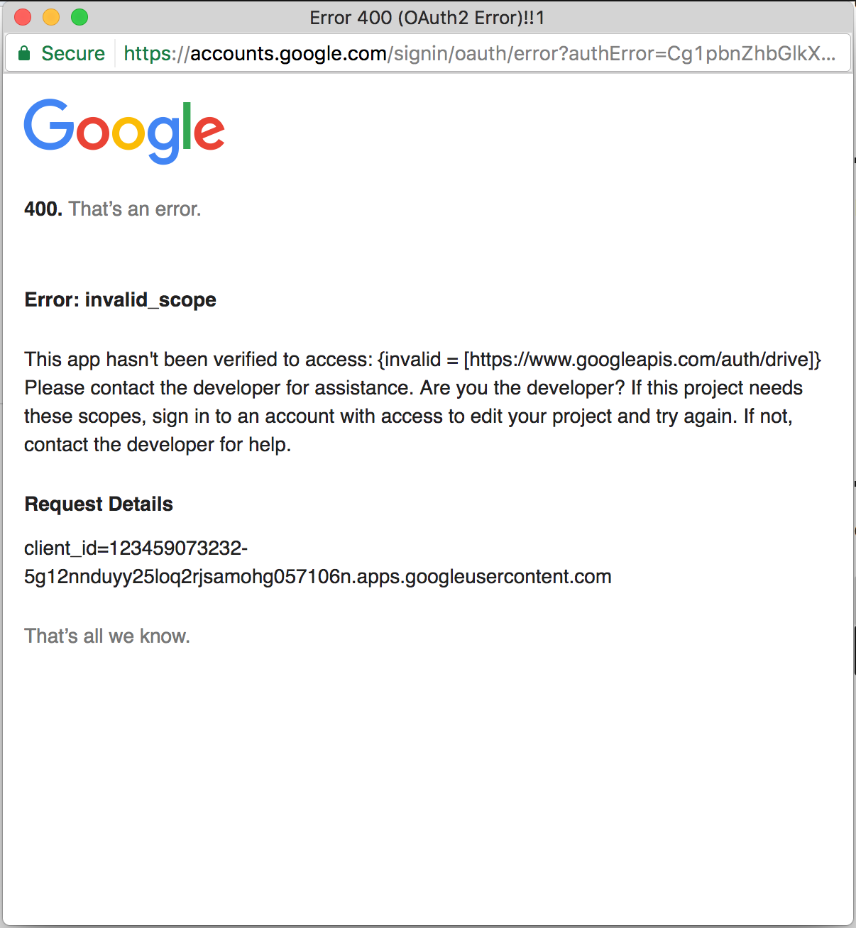 Solved] Install App Google Drive error - Troubleshooting - Mattermost  Discussion Forums