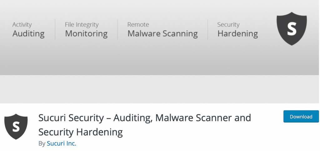 Banner for the Sucuri Security "Auditing, Malware Scanner and Security Hardening" plugin