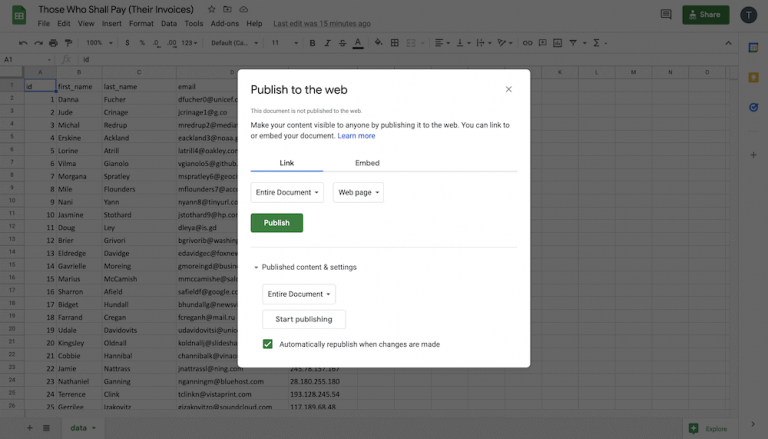 How to Publish Google Sheets Data to a WordPress Website